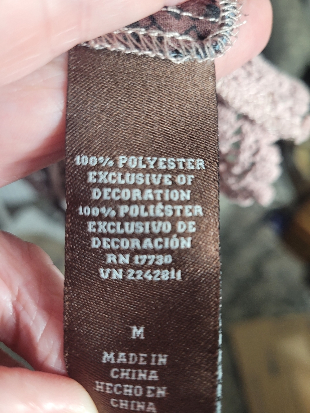 Knox Rose Boho Patchwork Blouse Purple Paisley Medium Semi Sheer - Picture 7 of 7